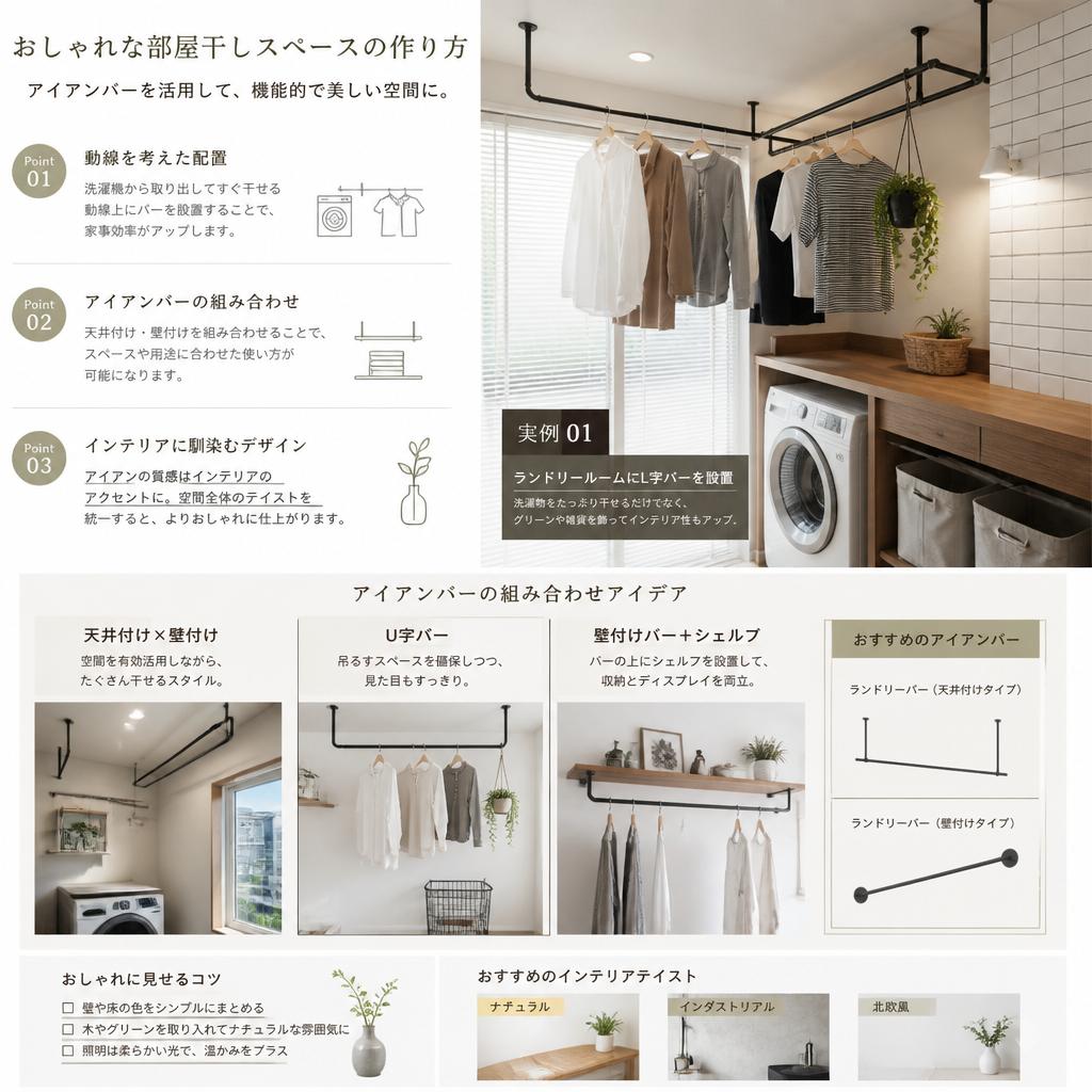 おしゃれな部屋干しスペースの作り方