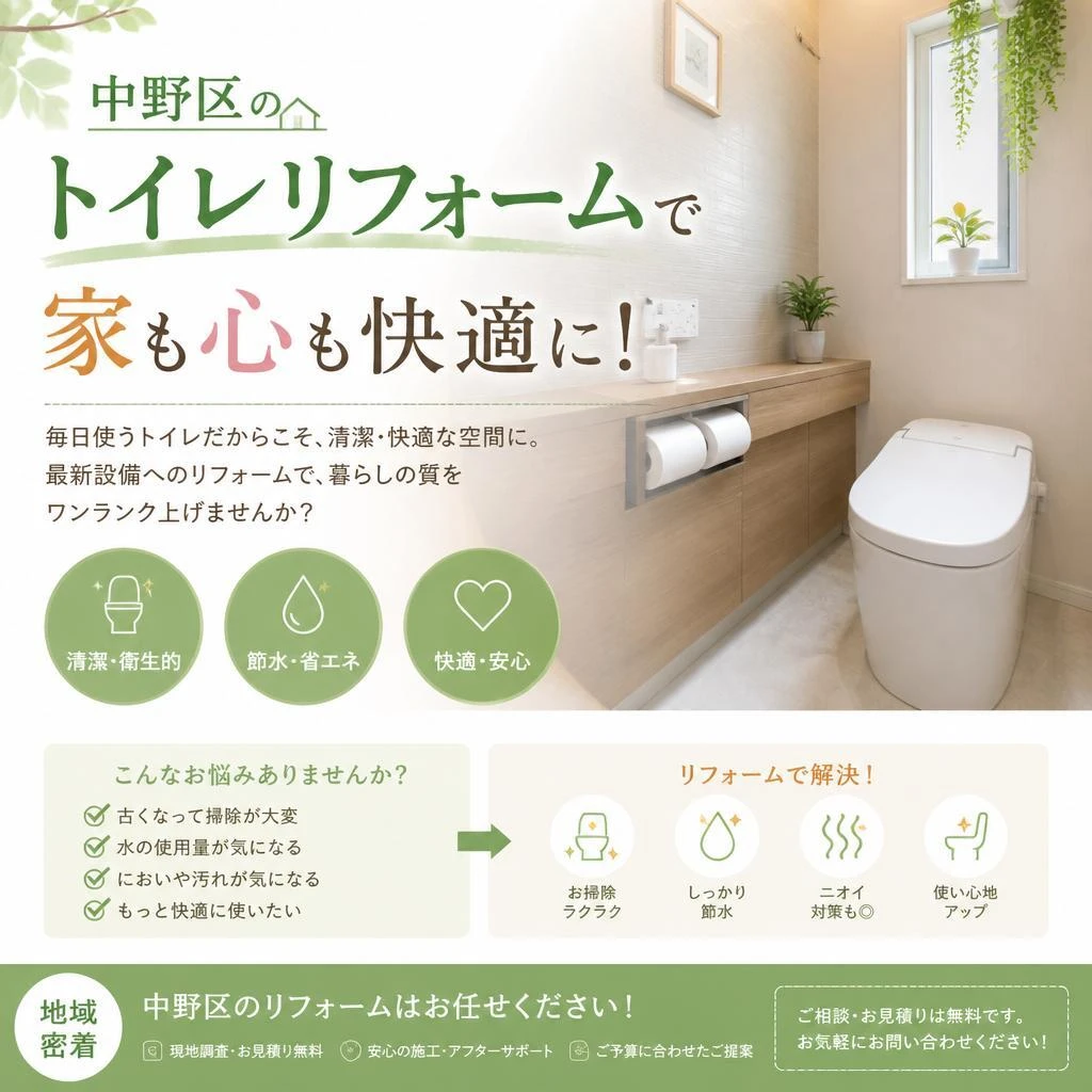 中野区のトイレリフォームで家も心も快適に！｜中野区のリフォームならパラリノベ株式会社