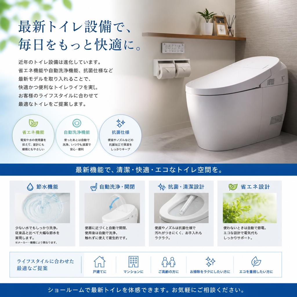 最新のトイレ設備とは？
