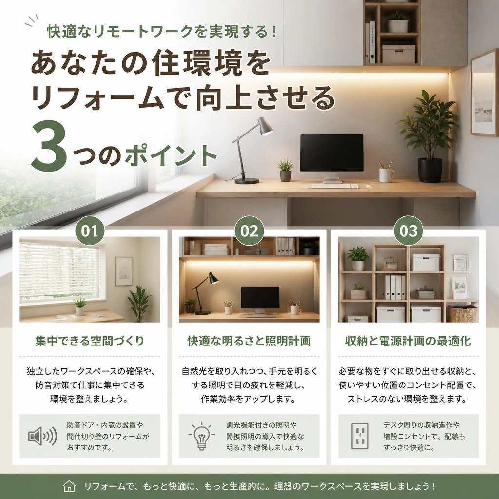 快適なリモートワークを実現する！あなたの住環境をリフォームで向上させる3つのポイント｜中野区のリフォームならパラリノベ株式会社