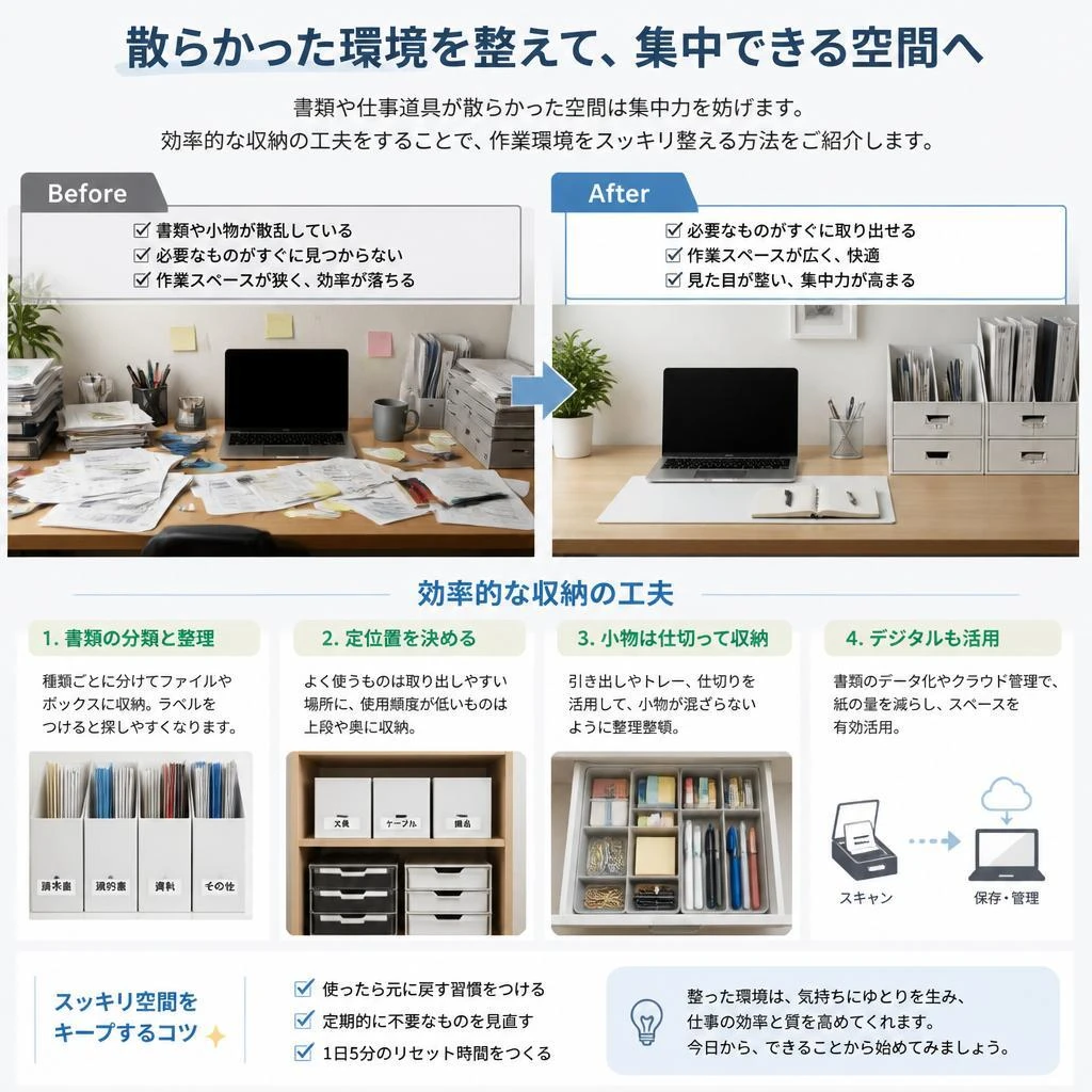 2. 収納の工夫で空間をスッキリと
