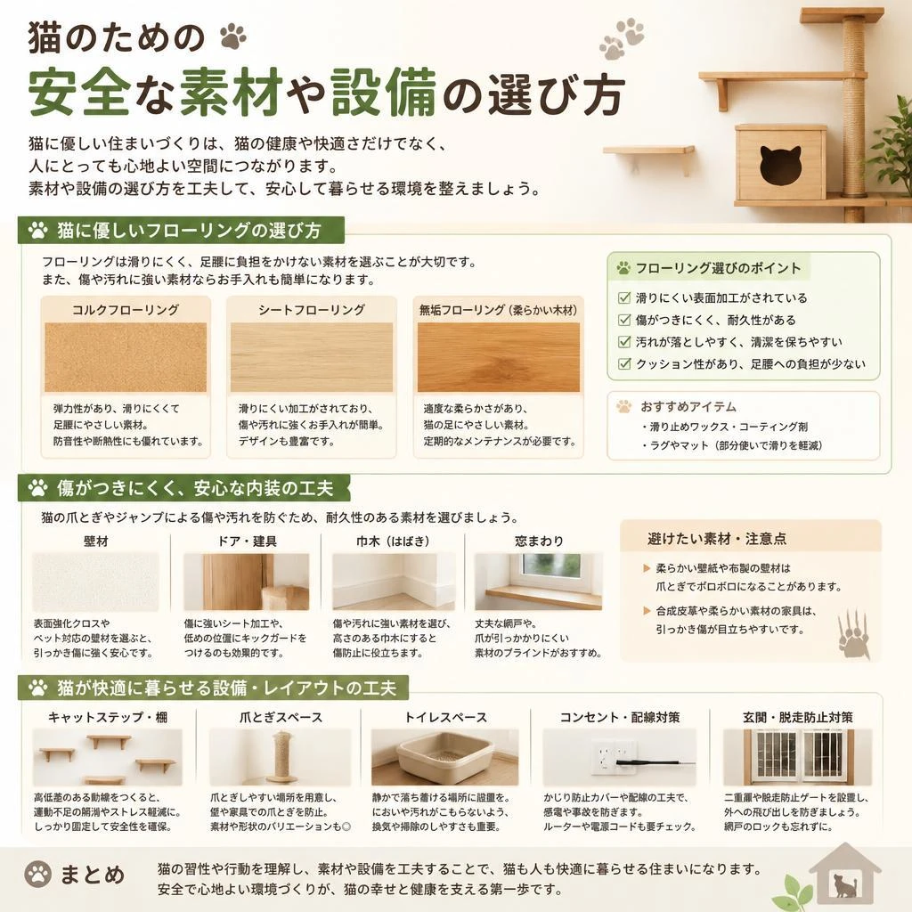 ペットに優しい素材と設備