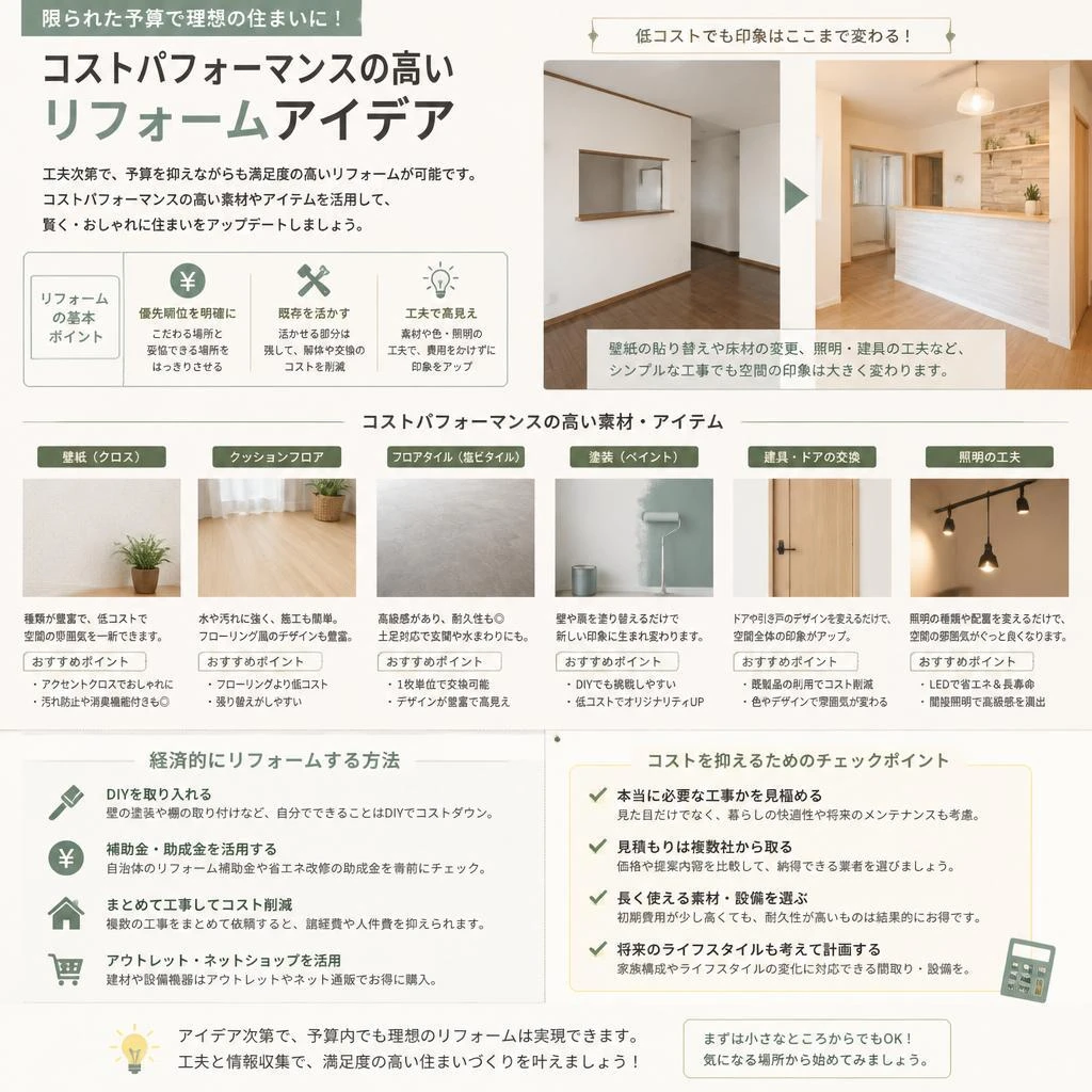 費用を抑えた賃貸リフォーム