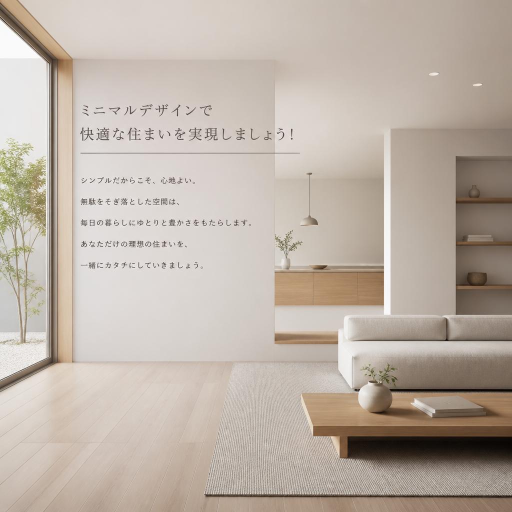 ミニマルデザインで快適な住まいを実現しましょう！