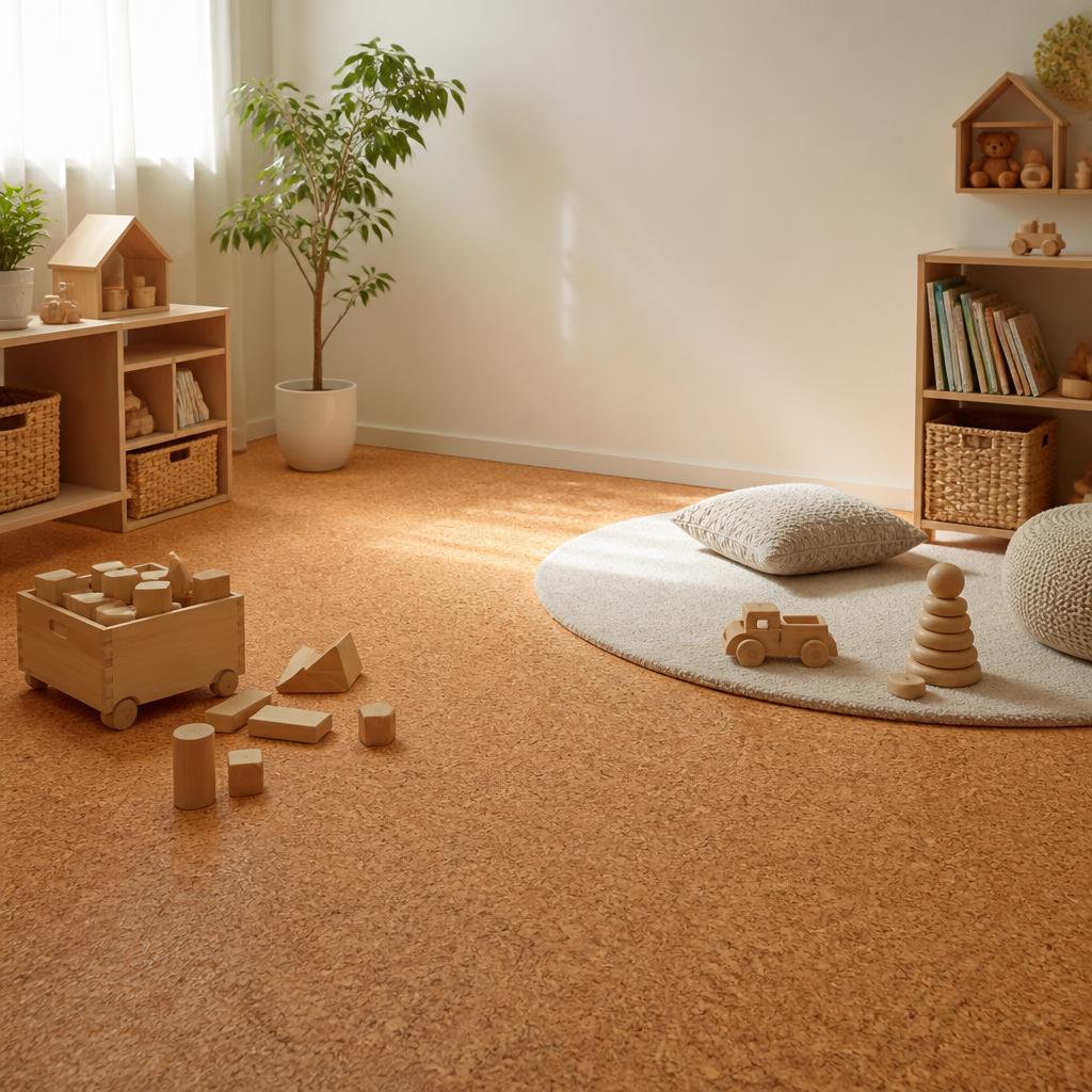 安心・安全な遊び場を子供部屋に！コルク床の魅力