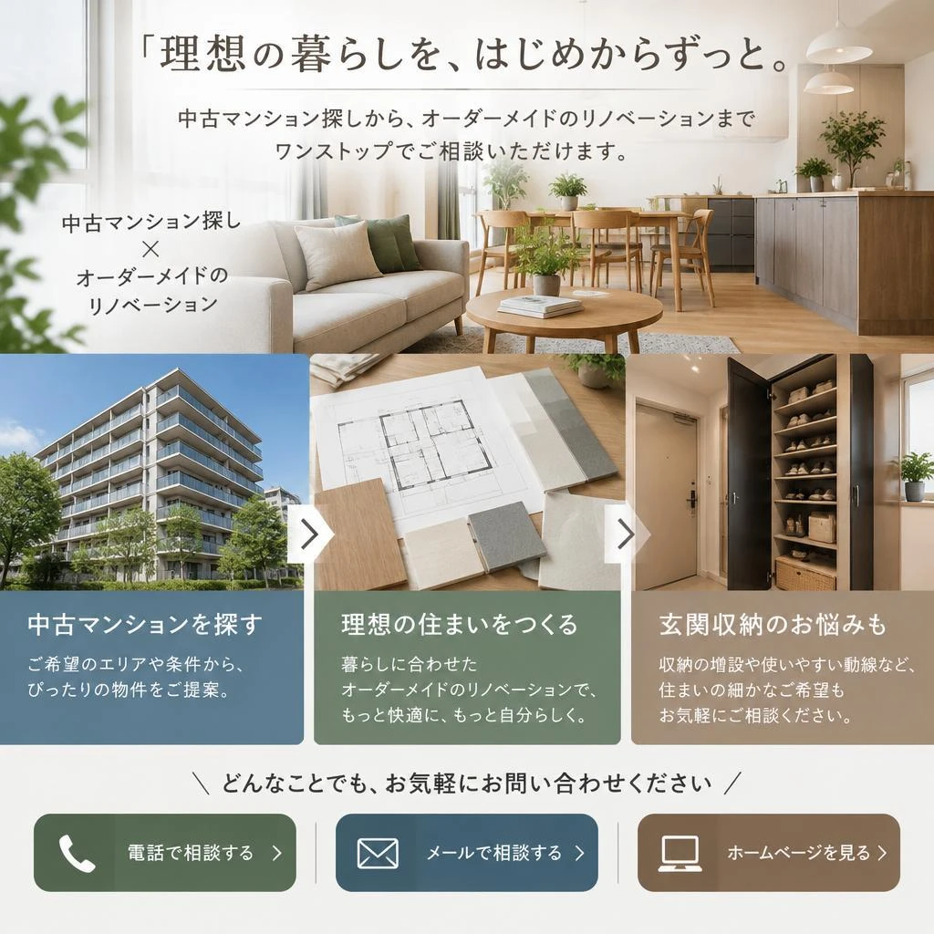 秋冬の玄関をすっきり整える住まいづくり、まずはご相談ください