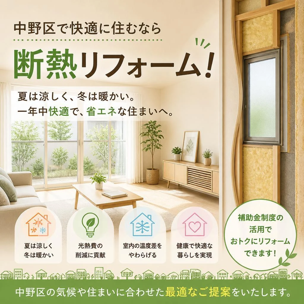 中野区で快適に住むなら断熱リフォーム！｜中野区のリフォームならパラリノベ株式会社